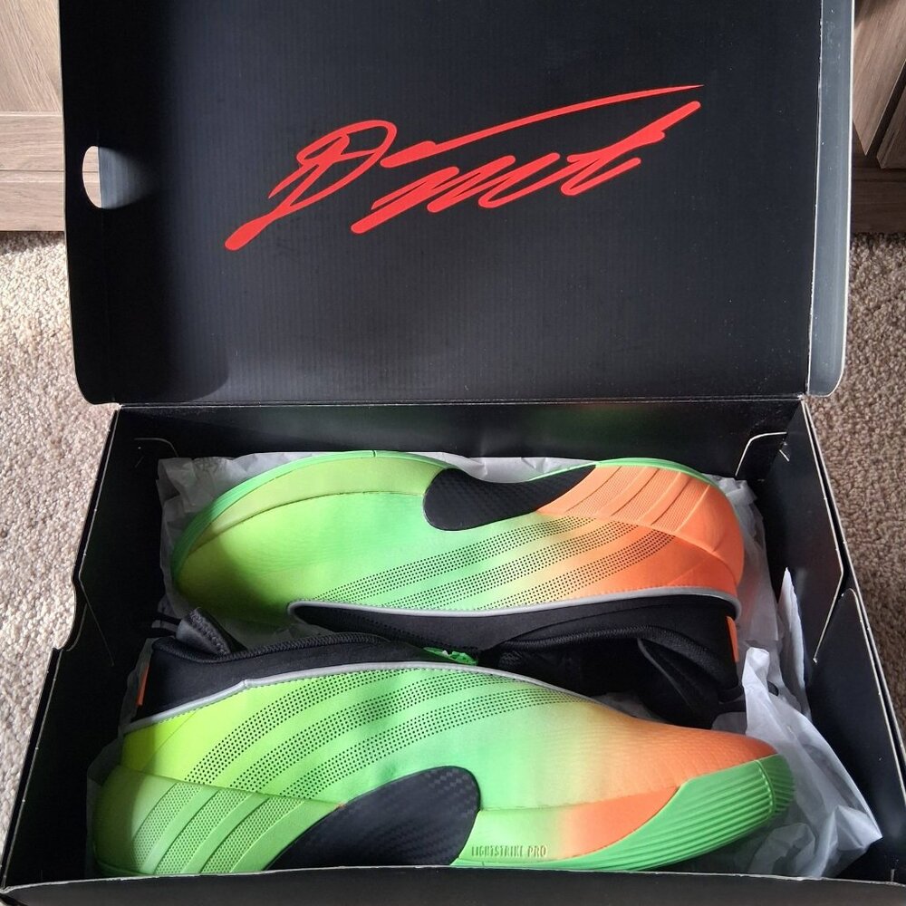 Adidas Mens D.O.N. Issue 7 Baketball Shoes Lime-Orange JS2592 Sz 13